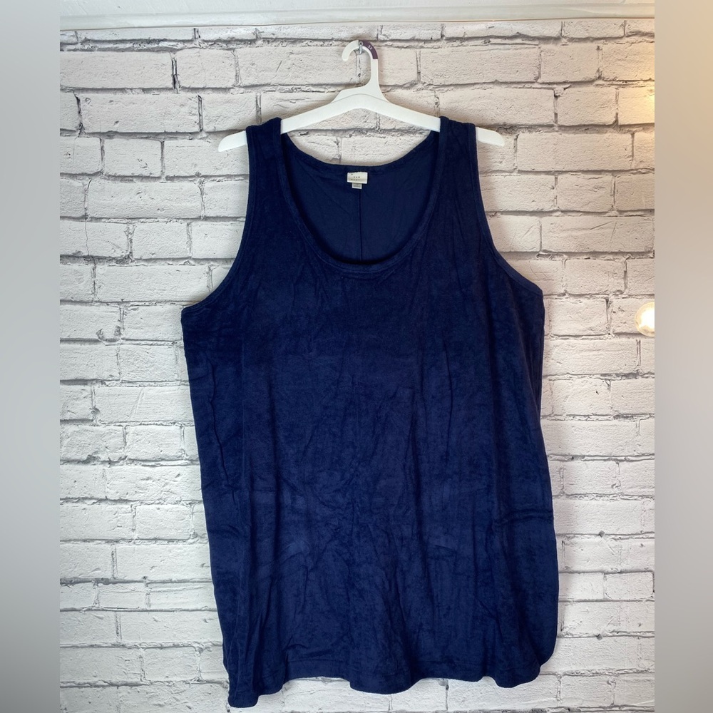 Womens Terry Tank Dress Size 3X A New Day - Navy Blue Plus Size Swim Coverup NWT - Picture 2 of 7